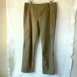 Women's Reel Legends Tan Brown Solid Zip Pocket Roll Tab Pants Size 12 Gorpcore